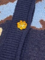 Elorivane Plus Size Fair Isle Floral Gem Button Crew Neck Knit Cardigan - Image 13