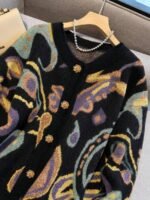 Elorivane Plus Size Fair Isle Floral Gem Button Crew Neck Knit Cardigan - Image 18