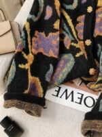 Elorivane Plus Size Fair Isle Floral Gem Button Crew Neck Knit Cardigan - Image 19