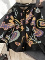 Elorivane Plus Size Fair Isle Floral Gem Button Crew Neck Knit Cardigan - Image 22