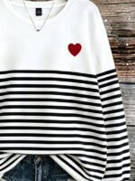 Elorivane Plus Size Letter Print Round Neck Sweatshirt for Autumn Winter Casual Wear - Image 25