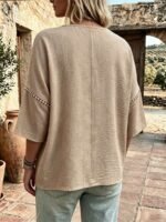 Elorivane Plus Size Round Neck Shirt, Casual Resort Autumn Women Top - Image 2