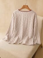 Elorivane Plus Size Front Knot Shirt, Drop Shoulder Long Sleeve Loose Casual Fall Top - Image 8