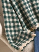 Elorivane Plus Size Black White Plaid Sweater, 80s Style Long Sleeve Versatile Autumn Casual Top - Image 5