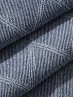 Elorivane Plus Size Sky Blue Denim Top, Rhombus Pattern Waist Tie Casual Spring Autumn Brunch Blouse - Image 3
