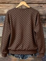 Elorivane Plus Size Beige Vintage Embroidered Crew Neck Loose Pullover - Image 10
