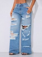 Elorivane Black Straight Leg Jeans, Y2K Rave Vintage, High Waist Side Pocket Slit, Casual Spring Fall Pants - Image 47