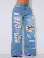 Elorivane Black Straight Leg Jeans, Y2K Rave Vintage, High Waist Side Pocket Slit, Casual Spring Fall Pants - Image 51