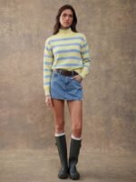 Elorivane Women Brown & Cream Striped Turtleneck Sweater, Long Sleeve Relaxed Country Style Fall Winter Rodeo Top - Image 18