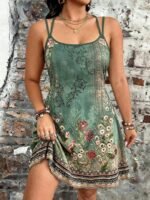 Elorivane Plus Size Women Letter Print Casual Cami Dress for Daily Date - Image 8