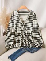 Elorivane Plus Jacquard Top, Apricot Lace Trim Fall Blouse - Image 15