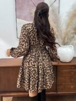 Elorivane Plus Size Ditsy Floral Dress, Lace Trim Lantern Sleeve Boho Outfit, Autumn Beach Holiday Wear - Image 24
