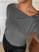 Elorivane Plus Size Solid Sweater, Fitted Long Sleeve Pullover Elegant Commuter Autumn Winter Base Layer Top