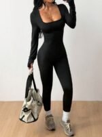 Elorivane Women Leopard Print Bodycon Jumpsuit, Vintage Chic Y2K Streetwear Outfit - Image 9