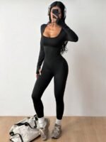 Elorivane Women Leopard Print Bodycon Jumpsuit, Vintage Chic Y2K Streetwear Outfit - Image 13
