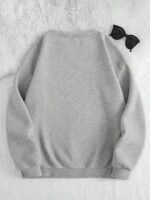 Elorivane Women's Light Grey Y2K Sweatshirt, Angel Wings Sequin Embroidery Dropped Shoulder Fall - Image 10