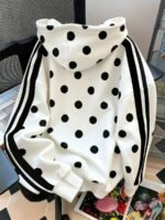 Elorivane Women's Polka Dot Striped Y2K Sweatshirt, Drop Shoulder Casual - Image 6