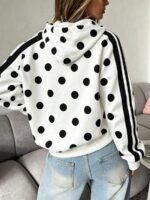 Elorivane Women's Polka Dot Striped Y2K Sweatshirt, Drop Shoulder Casual - Image 7
