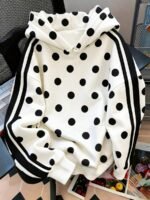 Elorivane Women's Polka Dot Striped Y2K Sweatshirt, Drop Shoulder Casual - Image 5