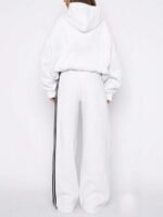 Elorivane Women's Grey Wide Leg Sweatpants, Drawstring Waist Casual Commute Trousers Autumn - Image 6