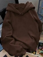 Elorivane Women Y2K Solid Color Hooded Pullover Sweatshirt, Casual Yellow Fall Back To School Hoodie - Image 53