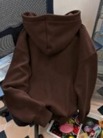 Elorivane Women Y2K Solid Color Hooded Pullover Sweatshirt, Casual Yellow Fall Back To School Hoodie - Image 54