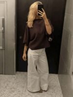 Elorivane Women's Grey Boat Neck Sweater, Minimalist Street Style - Image 32
