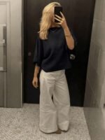 Elorivane Women's Grey Boat Neck Sweater, Minimalist Street Style - Image 27
