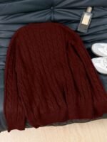 Elorivane Women's Minimalist V-Neck Loose Knit Sweater | Low-Key Vintage Brown Pullover Fall - Image 19