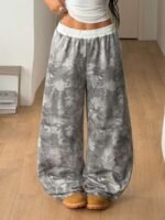 Elorivane Women Olive Green Plaid Cargo Pants, Wide Leg Fold Waist Y2K Hip Hop Trousers - Image 15