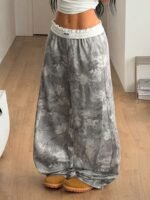 Elorivane Women Olive Green Plaid Cargo Pants, Wide Leg Fold Waist Y2K Hip Hop Trousers - Image 14