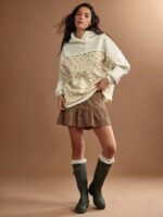 Elorivane Women Quilted Floral Plaid Patchwork Sweatshirt, Oversized Long Sleeve Western Cowgirl Fall Winter Casual Top - Image 5