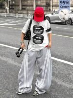 Elorivane Unisex Dark Grey Graphic T-Shirt, Oversized Cotton Y2K Grunge Streetwear Short Sleeve Top - Image 16