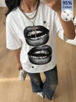 Elorivane Unisex Dark Grey Graphic T-Shirt, Oversized Cotton Y2K Grunge Streetwear Short Sleeve Top - Image 17