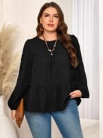 Elorivane Plus Size Kelly Green Blouse, Elegant Top for Office Tea Party Evening Fall Casual Wear - Image 18