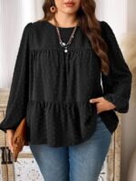 Elorivane Plus Size Kelly Green Blouse, Elegant Top for Office Tea Party Evening Fall Casual Wear - Image 13