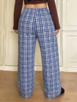 Elorivane Plus Size Plaid Pajama Pants, Elastic Waist Loose Casual Trousers - Image 17