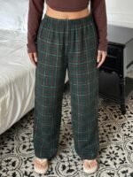 Elorivane Plus Size Plaid Pajama Pants, Elastic Waist Loose Casual Trousers - Image 14