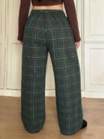 Elorivane Plus Size Plaid Pajama Pants, Elastic Waist Loose Casual Trousers - Image 10