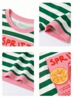 Elorivane Women's Striped Cocktail Club Tee, Round Neck Casual Vacationcore Summer Beach - Image 5