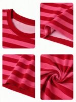 Elorivane Women's Pink-Brown Striped Y2K Tee, Casual Summer - Image 58