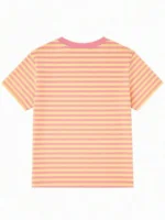 Elorivane Women's Pink-Brown Striped Y2K Tee, Casual Summer - Image 13