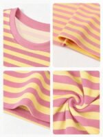 Elorivane Women's Pink-Brown Striped Y2K Tee, Casual Summer - Image 14