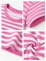 Elorivane Women's Pink-Brown Striped Y2K Tee, Casual Summer - Image 37