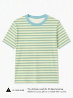 Elorivane Women's Pink-Brown Striped Y2K Tee, Casual Summer - Image 27