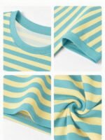 Elorivane Women's Pink-Brown Striped Y2K Tee, Casual Summer - Image 29