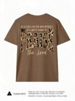 Elorivane Women's Praise The Lord Leopard Print Tee, Christian Casual Summer - Image 12