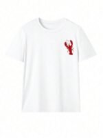 Elorivane Women's Striped Lobster Graphic Tee, Round Neck Casual Summer Vacation - Image 4