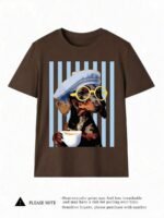 Elorivane Women's Striped Dachshund Tee, Casual Summer For Dog Lovers - Image 8