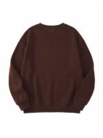 Elorivane Women's Thermal Lined Bear Print Sweatshirt, Oversized Long Sleeve - Image 4